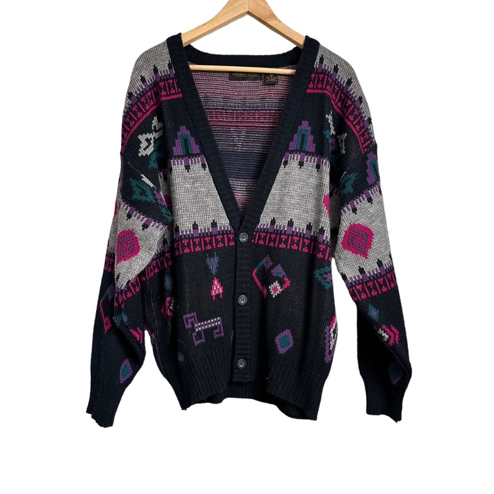 Chunky Grandpa Cardigan 80s Chunky Knit Grandpa Cardigan Sweater
